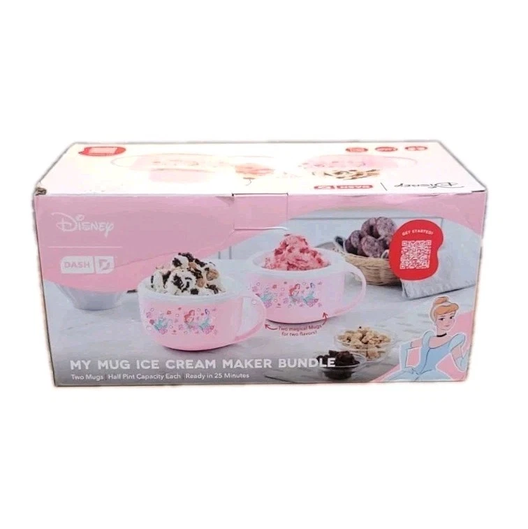 Disney Dash Princess My Mug Ice Cream Maker Bundle - NEW Cinderella Moana Ariel