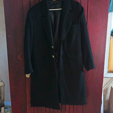 The Bunkhouse Collection Men's Black Wool Overcoat Coat M 40" Made in USA