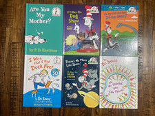 Set of 6 hardcover Beginner Books featuring Dr. Seuss and Cat in the Hat
