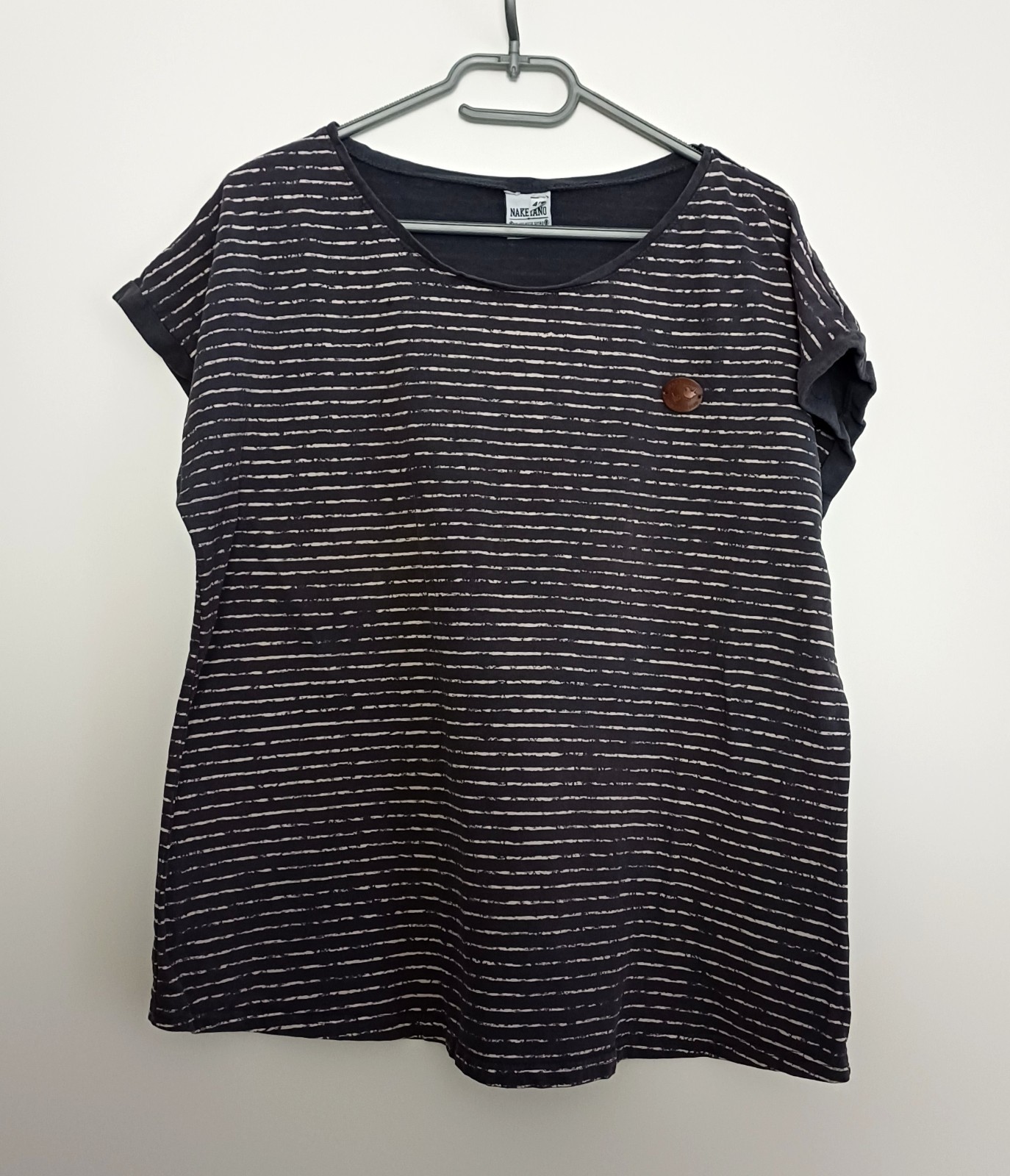 Damen, Shirt/T-Shirt, Gr. 48, grau-beige gestreift, NAKETANO Damen, Shirt/T-Shirt, Gr. 48, grau-beige gestreift, NAKETANO