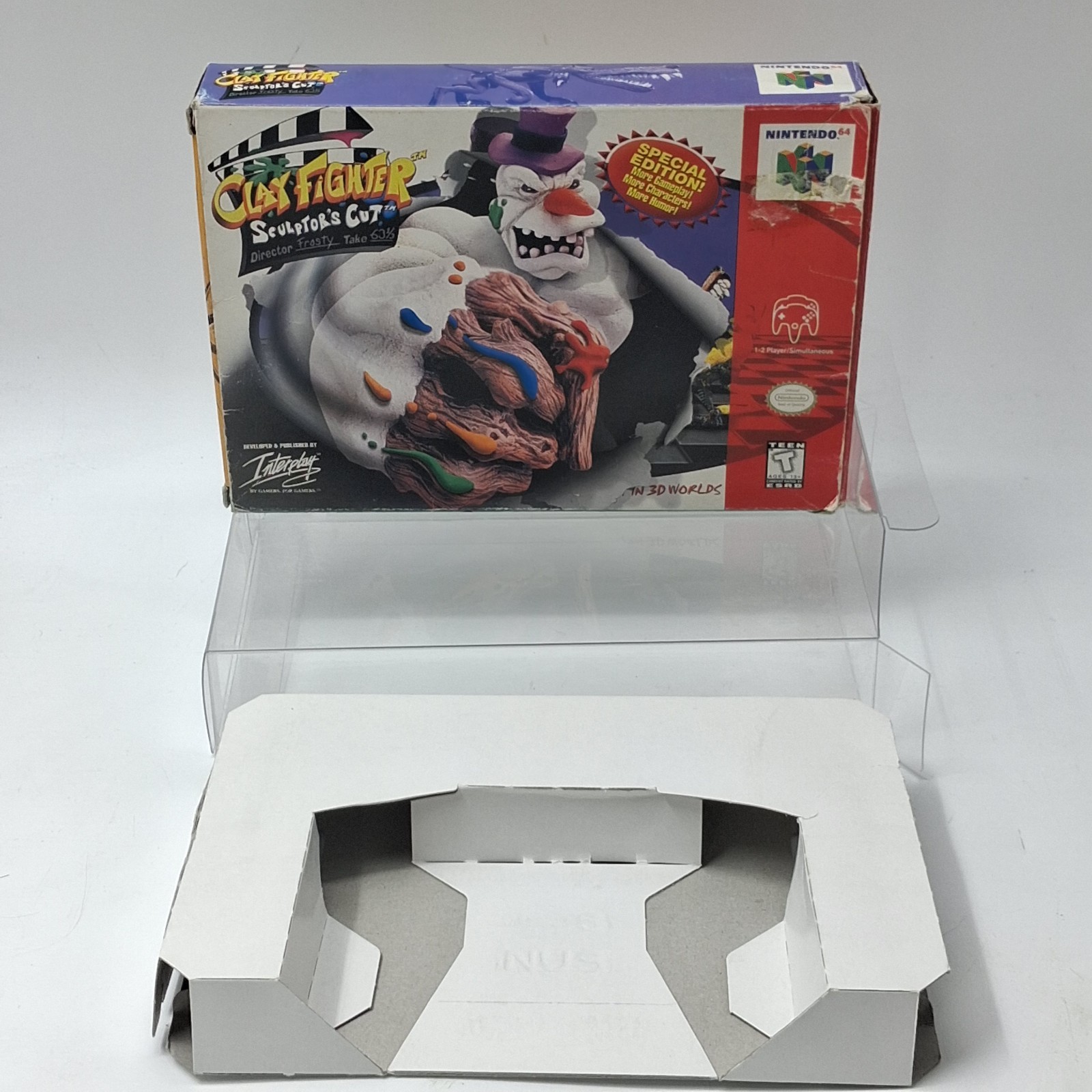 Clay Fighter Sculptor's Cut Nintendo 64 N64 Authentic OEM Box With Tray Only