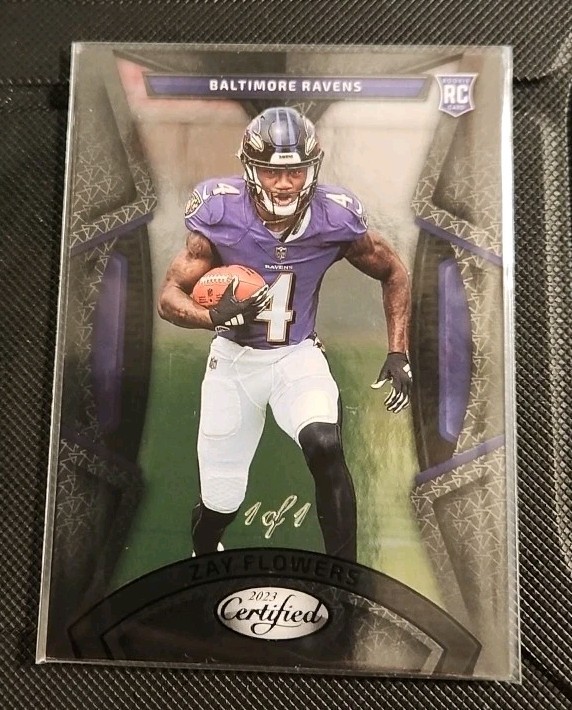 🔥 Zay Flowers 2023 1/1 RC Panini Certified Black Mirror Sp One of One Ravens 🔥
