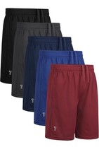 Boys' Athletic Shorts 5-Pack Mesh Basketball Performance Shorts with Pockets