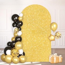 Gold Wedding Arch Cover 6ft Payette Sequin Arch Stand Cover Spandex Backdrop ...