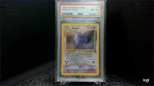 1999 Pokemon Fossil Gengar - Holo PSA 8