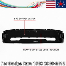 Brilliant Black Steel 1pc-design Front Bumper For 2009-2012 Dodge Ram 1500 Brilliant Black Steel 1pc-design Front Bumper For 2009-2012 Dodge Ram 1500