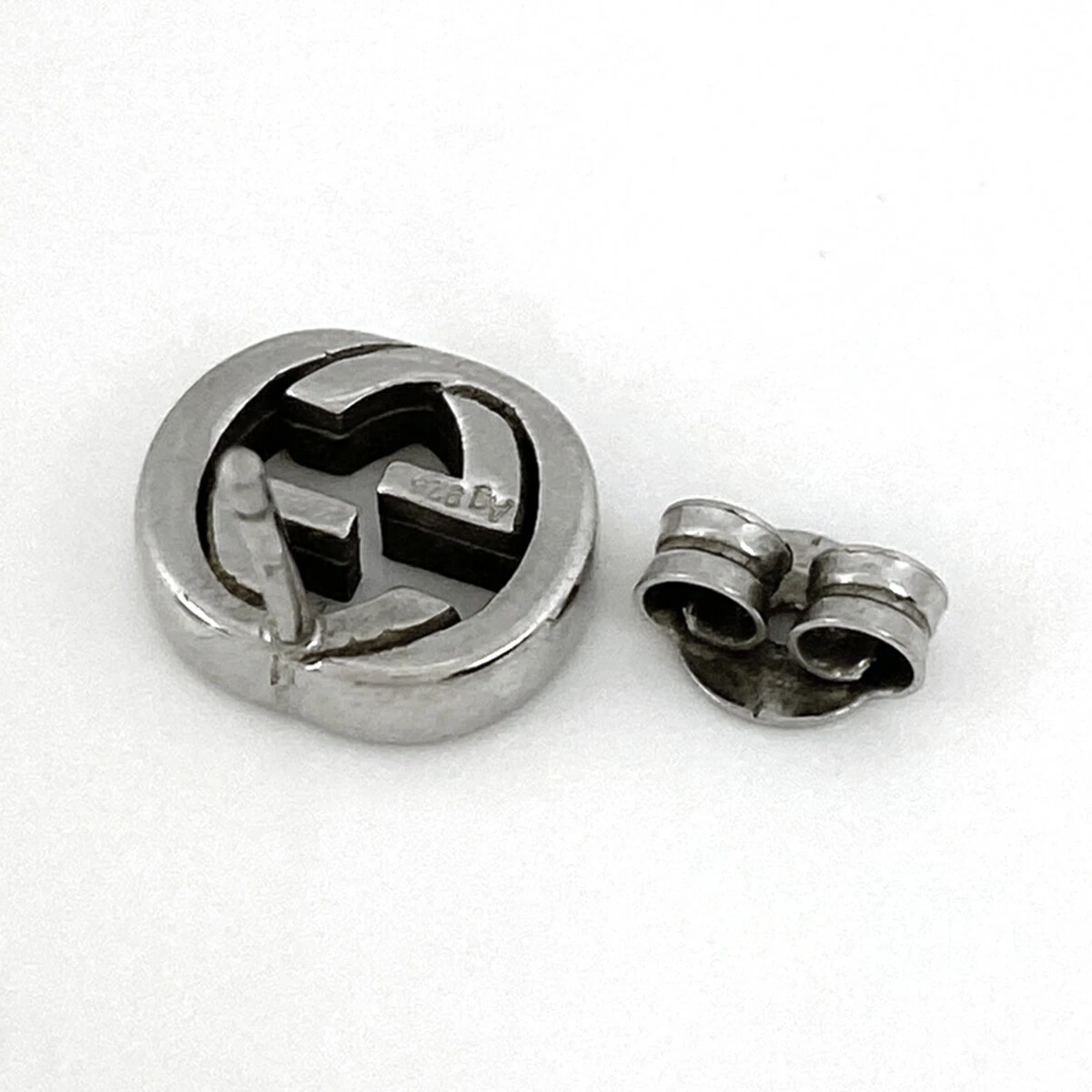 Boucles d'oreilles G imbriquées GUCCI argent 925 1 cm x 0,9 cm accessoires femme