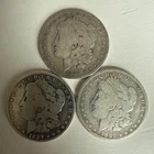 3x 1887 O Morgan Silver Dollar $1 - 90% Silver- Cull - US Coin FREE SHIPPING