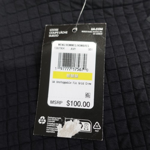 Under Armour Mens Sz M Black Long Sleeve Unstoppable Fleece Textured Sweatshirt - Picture 10 of 11