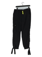 NA-KD Women's Suit Trousers UK 12 Black 100% Polyester Straight Dress Pants