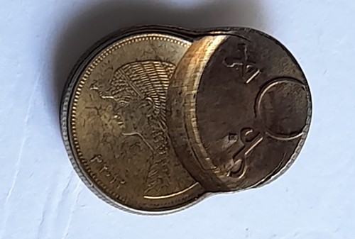 Unbelievable 50 Egypt Piasters coin 2012 Engraved Scattered CANCEL Counterstamp
