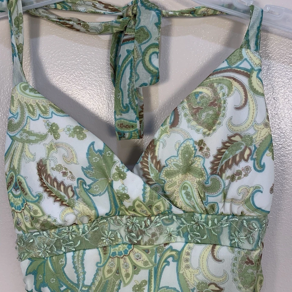 Vestido De Colección Y2k City Triangles Caprichoso Hada Paisley Grunge Halter Acanalado Talla M Foto 3 de 4