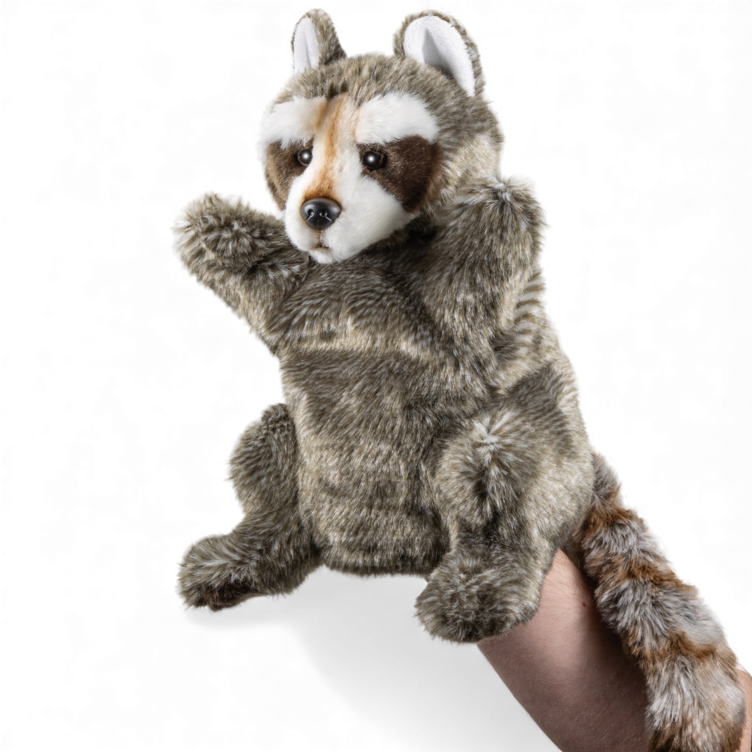 Carl Dick Raccoon hand puppet, Soft Toy, Cuddly Toy