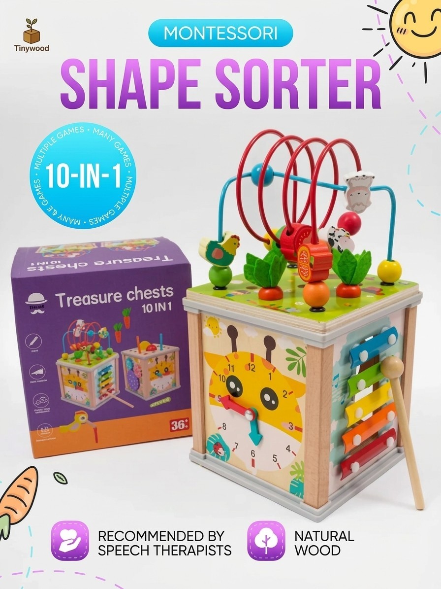 Motorikwürfel ab 1 Jahr Motorikspielzeug für Mädchen Jungen Geschenk 10 in 1