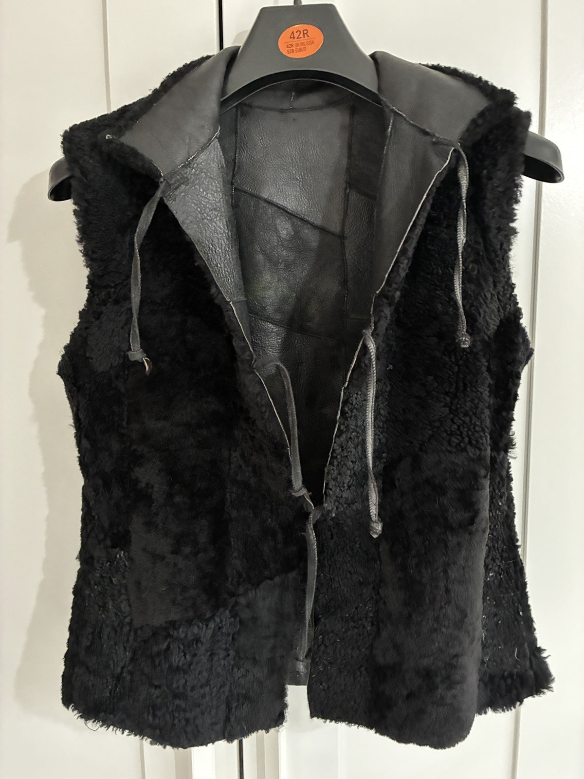 handmade patchwork vintage leather shearling flee… - image 9