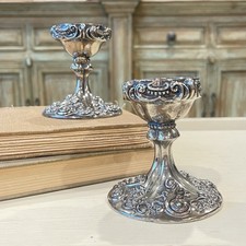 Godinger Silverplate Candlesticks Pair 3 1/2” Tall
