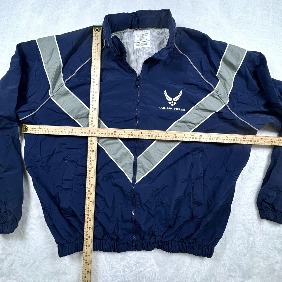 US Air Force Jacket Mens Large Regular Blue Physical Training Uniform Reflective - Image 4 of 4
