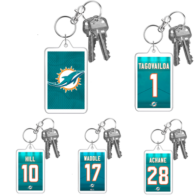 #ad #ad MIAMI DOLPHINS Custom Design NFL Football Style 2 Side Large Photo Keychain $10.95