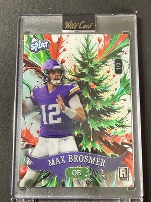 Rare 2025 Wild Card Splat Holiday Football Max Brosmer 1/3 Rookie Vikings SSP