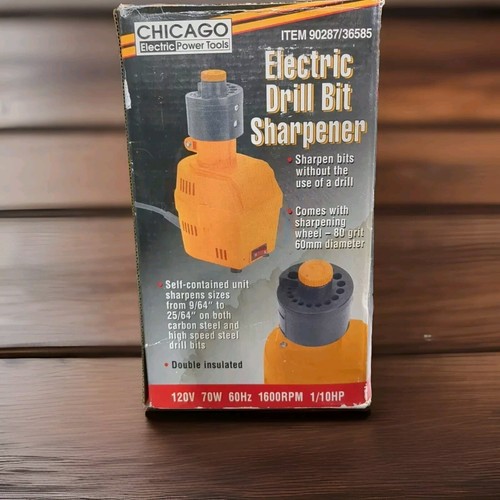 Chicago Electric Power Tools Drill Bit Sharpener 90287/36585 120V/60Hz 1600 RPM eBay