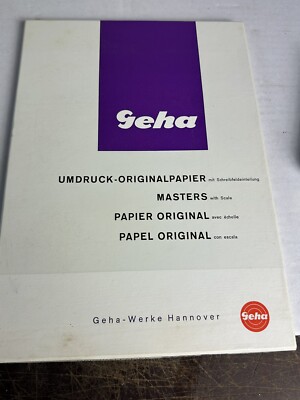 Karton von Geha  - Umdruck - Bürotechnik - Nostalgie Sammler ORIGINALPAPIER  471