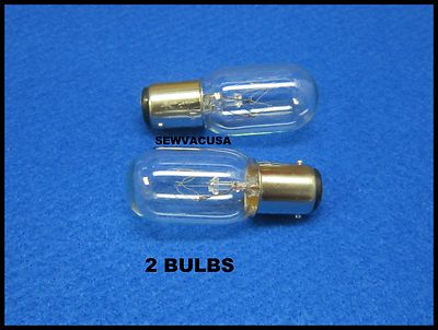 Sewing Machine Light Bulb Push In Turn & Lock (2 Bulbs) 15W - 110/120V 