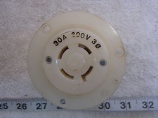 Hubbell HBL 2746 30A 600V 3  Twist-Lock Flanged Receptacle L17-30R, Used