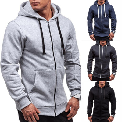 Herren Sweatshirt Kapuzenpullover Sweatjacke Pullover Hoodie Basic Sport Langarm