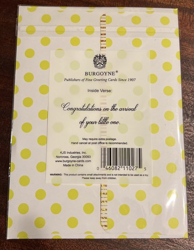 PREMIUM GREETING CARD BURGOYNE "Welcome to the World" Birth & Baby - Picture 5 of 5