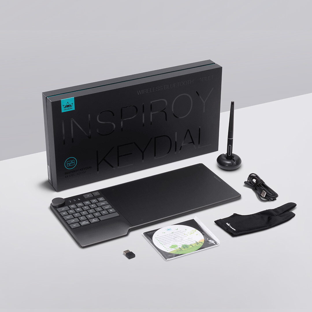 Huion Keydial KD200 Bluetooth 5.0 Graphics Drawing Tablet