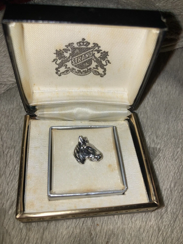 Vintage SWANK Horse Head Tie Tack Silver Tone, All Original - Image 2 of 4