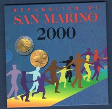 BU Saint Marin 2000 RARE 8 Pieces UNC dont 5000 Lire Argent