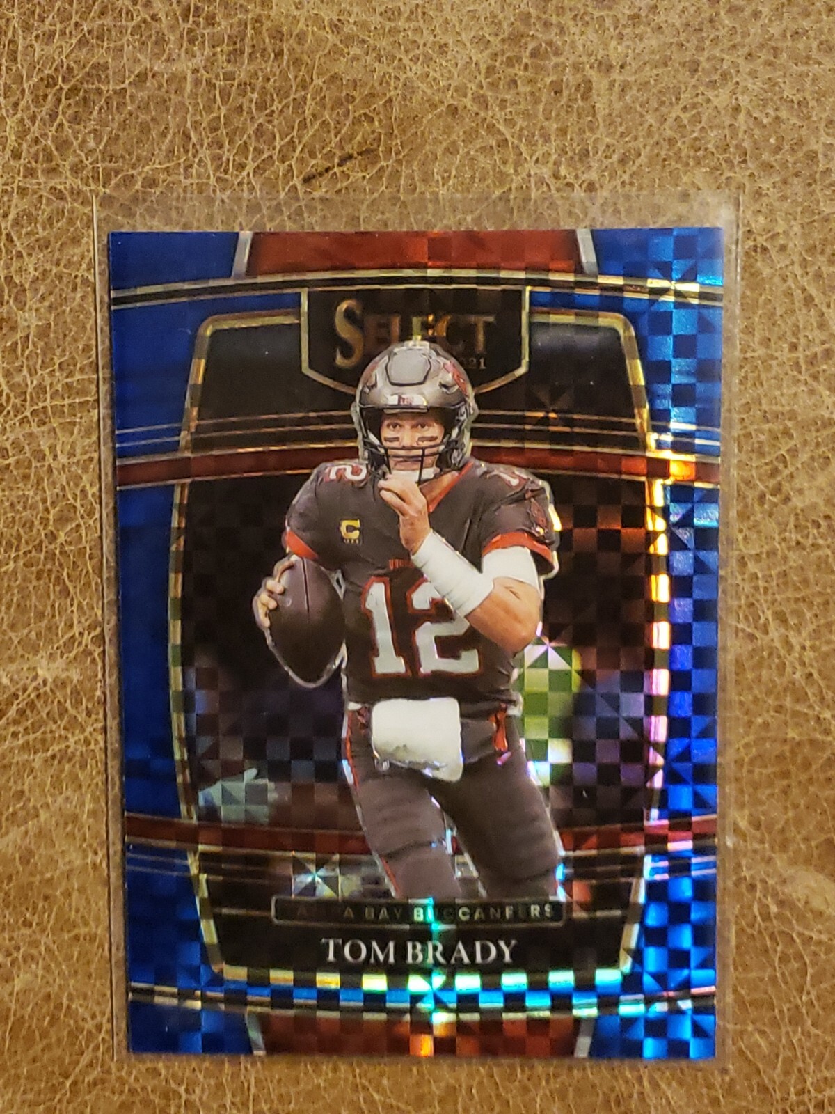 2021 Select TOM BRADY Concourse Blue Checker Prizm Refractor 004/199
