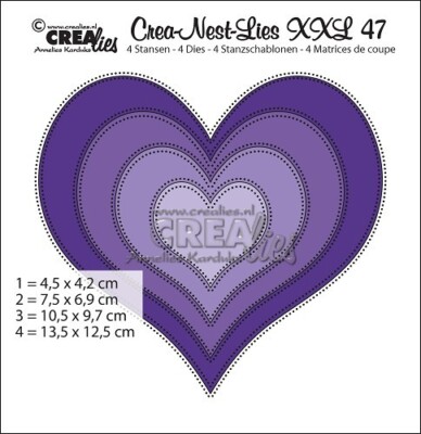 Crealies Stanzschablone - Double Stitch Herz - CLNESTXXL47 ***SALE**