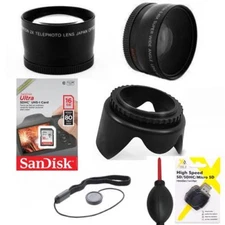 HD WIDE ANGLE LENS + MACRO LENS+ HD ZOOM LENS +LENS HOOD + 16GB FOR NIKON D3400