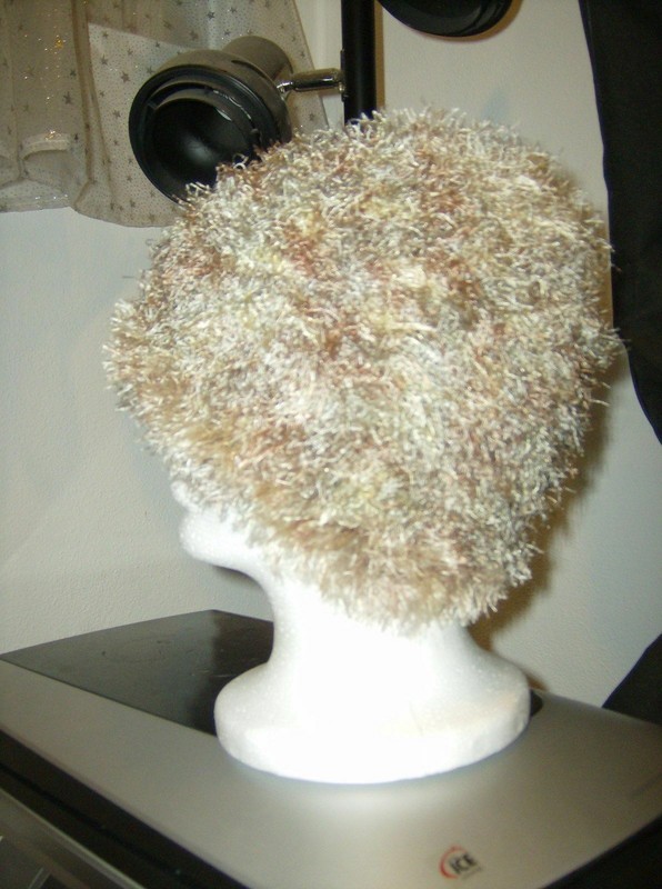 Chemo Fun Fur Hat Hairy Cap Soft feeling Multi Brown tones #2