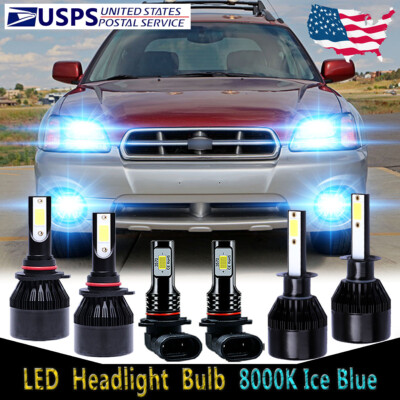 For Subaru Baja 2003-2005 - 6X LED Headlight Bulbs High Low Beam + Fog Light C9L