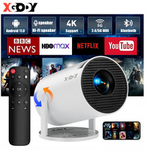 Mini Beamer 4K Full HD 1080P 180°Dreh Tragba...