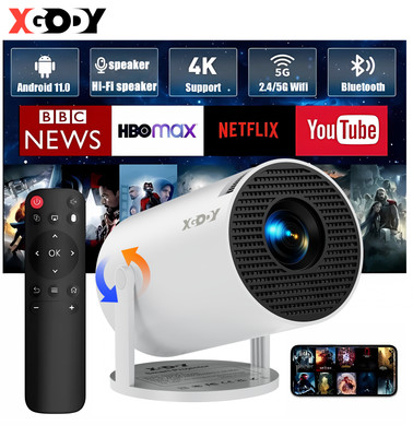Mini Beamer 4K Full HD 1080P 180°Dreh Tragbarer Projector Klein Video Android TV