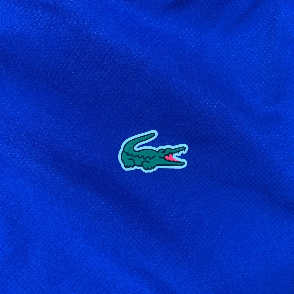 Chaqueta deportiva Lacoste para hombre extra grande azul rojo cremallera completa cortavientos con capucha 56 FR Foto 3 de 4