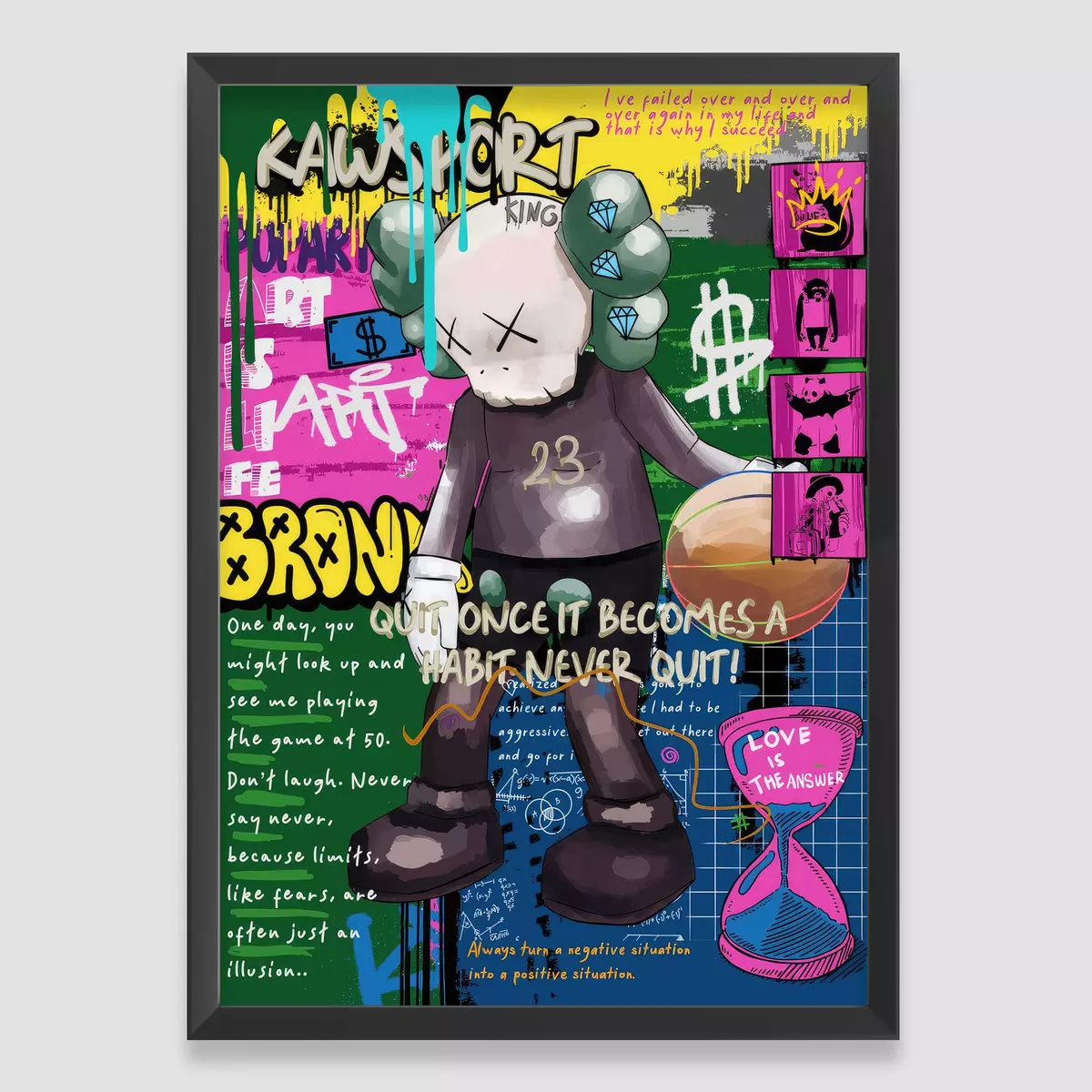 Kaws LV Canvas Print, Graffiti Wall Art