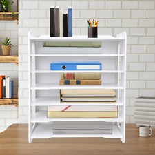 7 Tier Paper File Holder Document Storage Rack Desktop Organizer Office Home