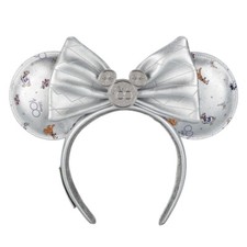 Disney Parks Mickey and Friends Loungefly Ears Headband Platinum Disney100