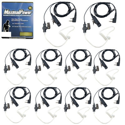 MaximalPower 10PK Surveillance Headset Earpiece PTT Mic for KENWOOD 2-Way Radio