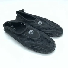 Easy USA Mens Slip On Sneakers Water Shoes Mesh Drawstring Black Size 13