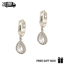 Sterling Silver Halo Birthstoner Beautiful Huggie Earrings for Women