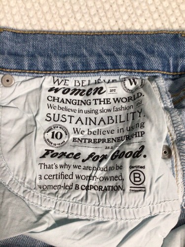 Neu ohne Etikett Frank & Eileen Monaghan Jeans Gr. 31 hoher Bund 1990 Waschung Denim ausgefranste Säume - Bild 12 von 13