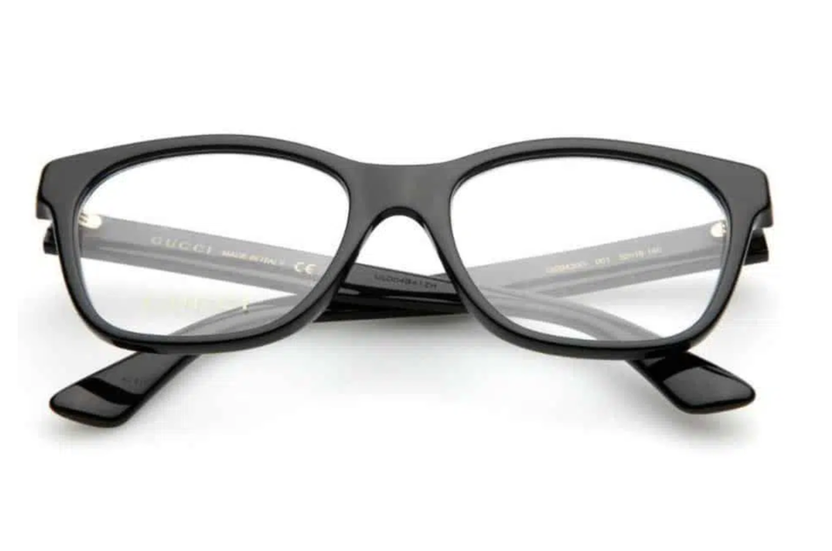 Gucci GG0420O 001 Eyeglasses Black 52mm Square Frame GUCCI GG0420O 001 Rectangular Square Black Demo Lens 52 mm  main image 4