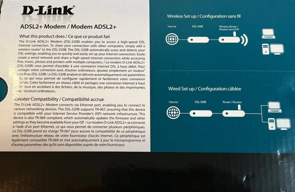 D-LINK DSL-520B ADSL2+ MODEM Black - Image 3 of 3