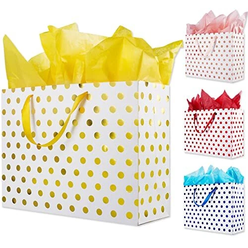 16 Extra Large Gift Bags for Presents with Tissue Paper for Birthday Party  and